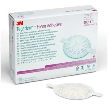 Tegaderm™ Foam Dressing, High Performance, Adhesive, WrapFluid wicks quickly into the non-adherent pad to prevent pooling and migration onto surrounding tissue.