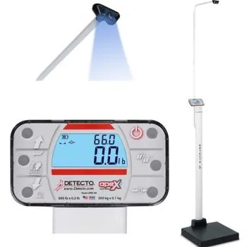 Detecto APEX-UWA-AC Physician Scale With Mechanical Height Rod AC adapter and Welch Allyn CVSM/CSM 600 x 0.2 lb