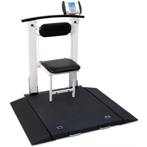 Detecto 6570 Portable Handrail and Folding, Seat Wheelchair Scale