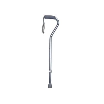 Cane, Aluminum, Offset Handle, H28" to 39" Silver