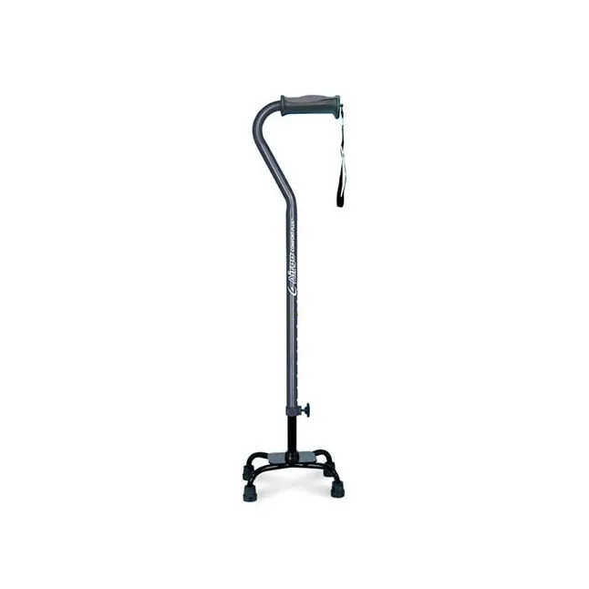 Airgo® Comfort-Plus™ Adjustable Quad Cane, Small Base, H28" to 39" Black