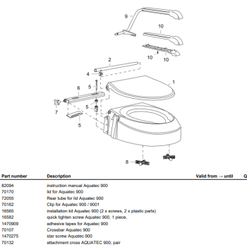Quick Tighten Screw for Aquatec 900 Toilet Seat Raiser