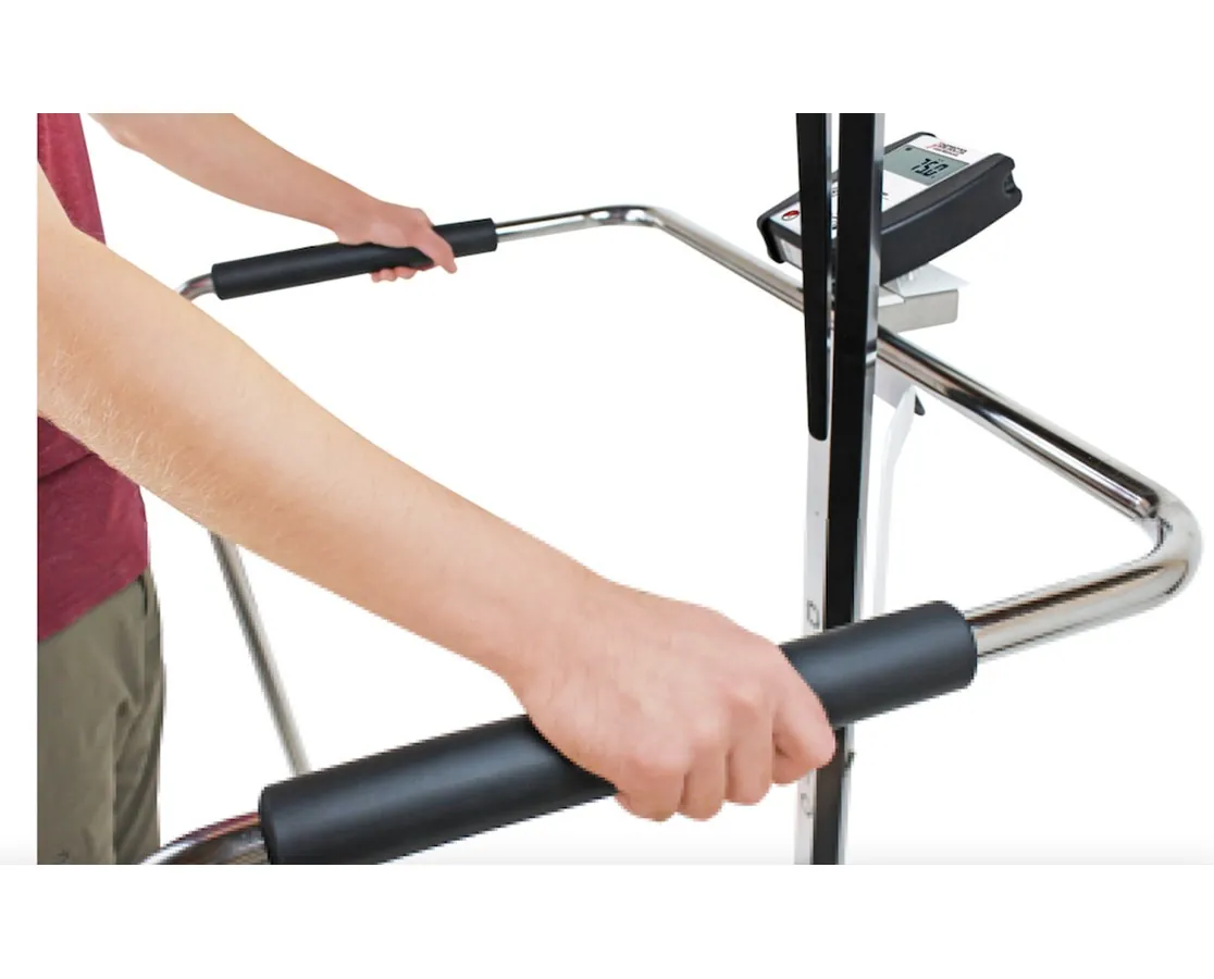 Detecto 6856MHR 1000 lbs Capacity Waist-High Stand-On BMI Scale w/ Manual Height Rod