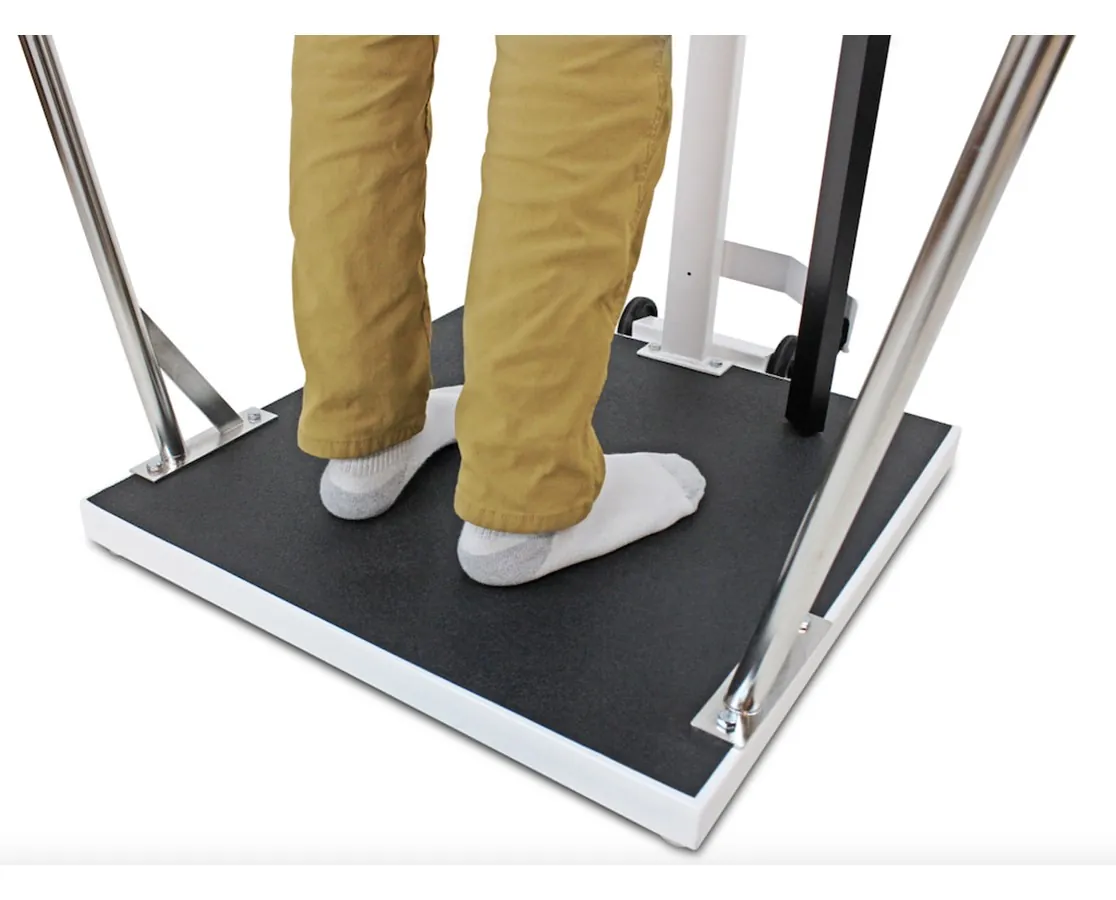 Detecto 6856MHR 1000 lbs Capacity Waist-High Stand-On BMI Scale w/ Manual Height Rod 1