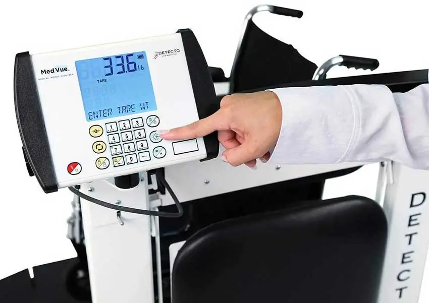 Detecto 6570 Portable Handrail and Folding, Seat Wheelchair Scale 1