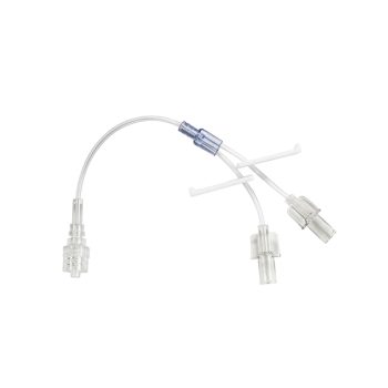 Y-Type Catheter Extension Set, Microbore, Male Luer Lock Adapter, 0.41mL, L4.7"