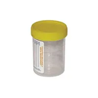 Leakbuster™ Specimen Container, Yellow O-Ring Cap, Non-Tabbed Label