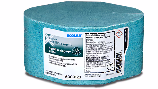 Ecolab OptiPro Solid Rinse Agent 1