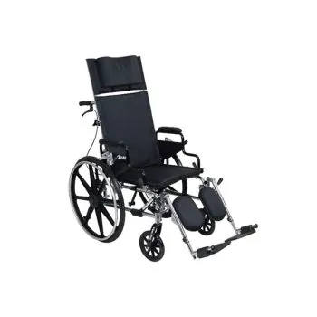 Viper Plus GT Full Reclining Wheelchair, Flip Back Detachable Full Armrest, 300 lb