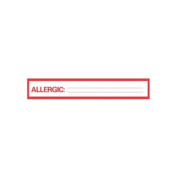 Patient Chart Tape, Allergic Printed