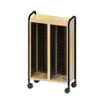 Chart Rack, Top Opening, Two Shelf, 30 Capacity, Classic Oak