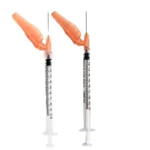 SOL-CARE 1ml Luer Lock Syringe w/ 25G Safety Needle Combo