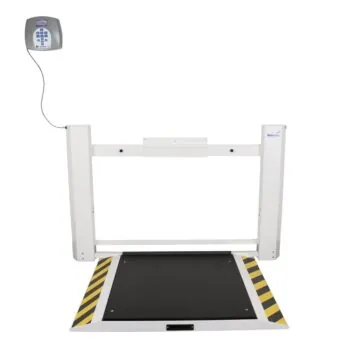 Antimicrobial Wall-mounted Fold-Up Wheelchair Scale with Built In Pelstar Wireless technology, Lbs