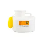 Chemotherapy Waste Container, Polypropylene, Large Opening, Locking Cap,Standard, 12qt, White