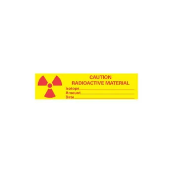 Hazard Tape, Removable, Caution Radioactive, W3/4" x L500" Yellow