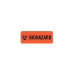 Biohazard Label, Roll, Fluorescent Red