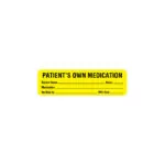 Patient's Own Medication Label, Flourescent Yellow