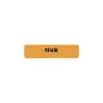 Renal, Nutrition Communication Label, W1-1/4" x H5/16" Fluorescent Orange