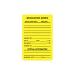 IV Medication Added Label, Fluorescent Yellow