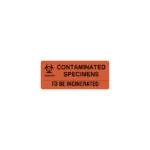 Waste Control Label, W4" x H2" Fluorescent Red