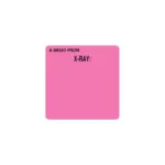 Radiology Information Label, W2-1/2" x H2-1/2" Fluorescent Pink