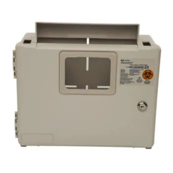 SharpSafety™ Wall Enclosure with Glove Box (8550LG) and Container For 2 and 5 Quart, Safety In Room Container