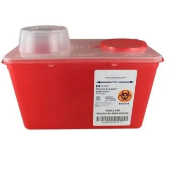 Sharps-A-Gator™ Sharps Container, Chimney Top, Red